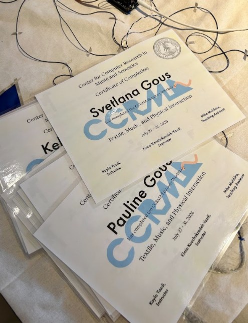 Certificates from the CCRMA workshop