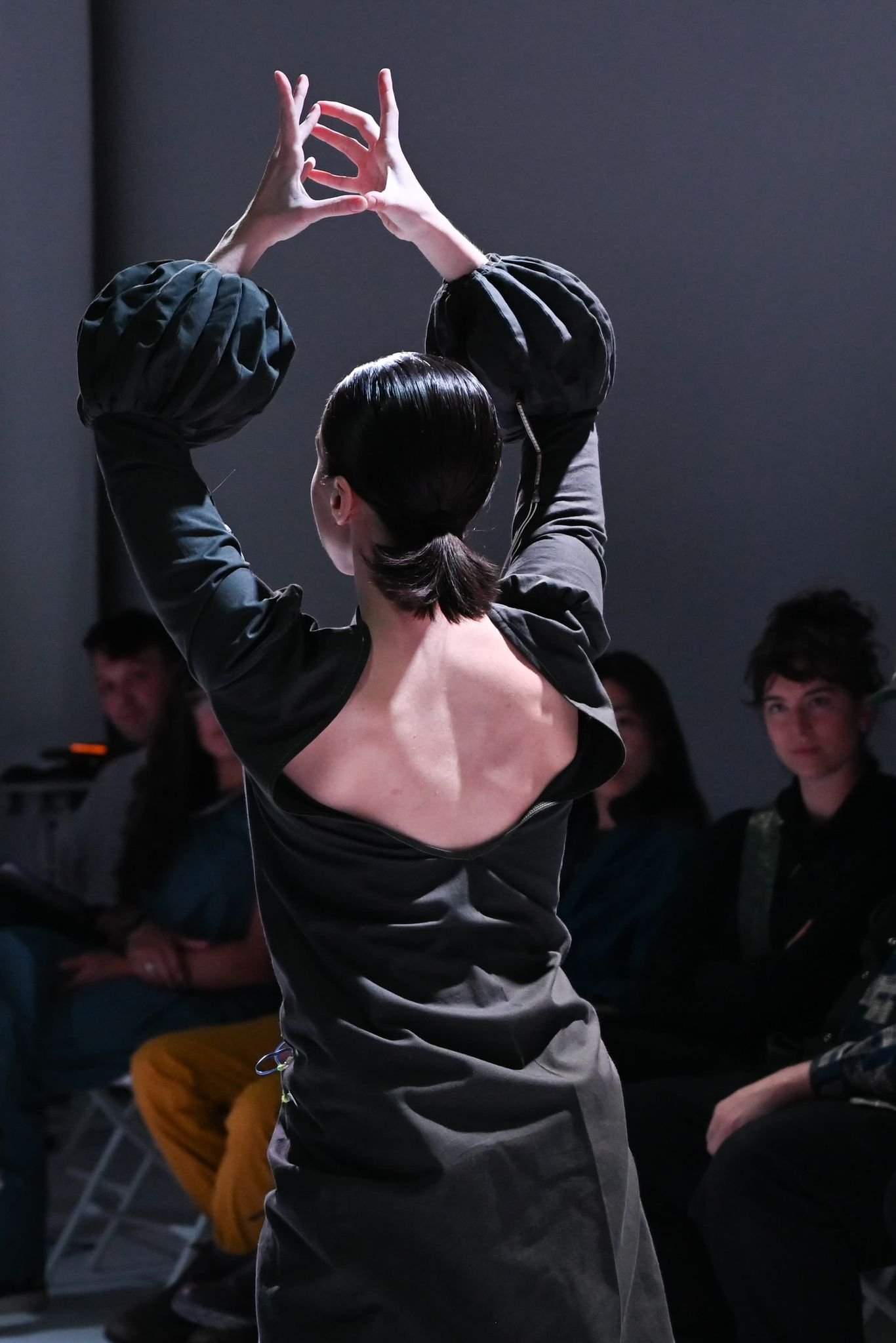 Garment construction seen from the back.
